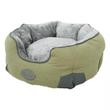 Custom Portable Foldable Corduroy Round Plush Warm Collapsible Dog Bed