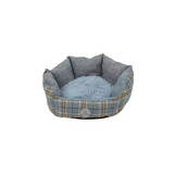 Custom Top Selling Luxury Soft Plaid Plush Round Pet Bed