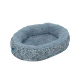 New Arrival Design Pu Leather Plush Round Washable Cover Dog Bed