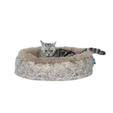 New Arrival Design Pu Leather Plush Round Washable Cover Dog Bed