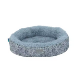 New Arrival Design Pu Leather Plush Round Washable Cover Dog Bed