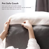 Custom Cute Removable Black And White Plush Plaid Dog Sofa