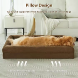 Comfortable Luxury Anti Stress Large Brown Plush  Funny Rectangle Dog Bed