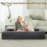 Custom Large Grey Plush Fabric Fluffy Sofa Pet Couch Bed
