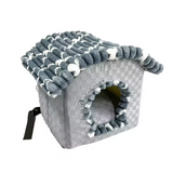 Custom Luxury Removable Grey Plush Cat Cave Sleeping Beds