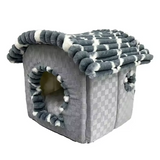 Custom Luxury Removable Grey Plush Cat Cave Sleeping Beds