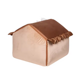 Novelty House Shape Plush Fluffy Cotton Soothing Pet Cave Bed