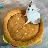Best Selling Cute Brown Simulated Hamburger Pet Bed Design