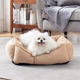 Customized Portable Soft Small Brown Plush Winter Non-slip Warm Pet Bed