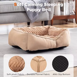 Customized Portable Soft Small Brown Plush Winter Non-slip Warm Pet Bed