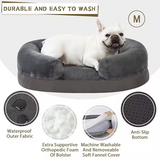 Grey Plush Orthopedic Memory Foam Pet Bed With Removable Washable Cover