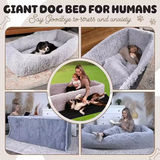 Customized Portable Soft Giant Grey Plush Winter Warm Pet Bed