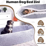 Customized Portable Soft Giant Grey Plush Winter Warm Pet Bed