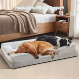 Custom Plush Rectangle Orthopedic Large Dog Bed Outdoor Travel