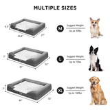 Indestructible Grey Plush Rectangle Orthopedic Calming Pet Bed With Sheet Pillow