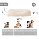 Custom Large Cream Long Plush Orthopedic Foam Durable Pet Bed