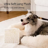 Custom Large Cream Long Plush Orthopedic Foam Durable Pet Bed