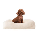 Custom Large Cream Long Plush Orthopedic Foam Durable Pet Bed