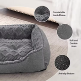 Eco Friendly Comfortable Modern Grey Lamb Fleece Calming Pet Large Bed