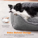 Eco Friendly Comfortable Modern Grey Lamb Fleece Calming Pet Large Bed