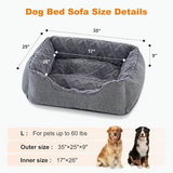 Eco Friendly Comfortable Modern Grey Lamb Fleece Calming Pet Large Bed