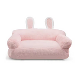 New Arrival Design Pink Plush Bunny Ears Detachable Washable Dog Sofa Bed