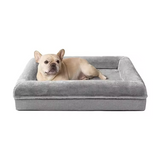 Large Grey Plush Orthopedic Rectangle Pet B/ed