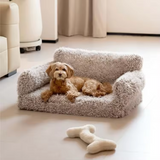 Custom High Quality Breathable Grey Plush Orthopedic Memory Foam Pet Bed