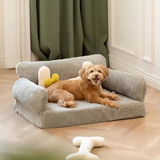 Customized Grey Plush Rectangle Orthopedic Memory Foam Dog Bed