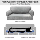 Customized Grey Plush Rectangle Orthopedic Memory Foam Dog Bed
