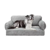Customized Grey Plush Rectangle Orthopedic Memory Foam Dog Bed