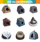Short Plush Warm Soft Winter Warm House Cave Washable Bed
