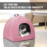 Custom Fluffy Comfort Cozy Pink Calming Modern Cute Xoft Igloo Cat Cave Bed