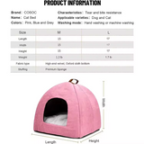 Custom Fluffy Comfort Cozy Pink Calming Modern Cute Xoft Igloo Cat Cave Bed