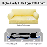 Custom Yellow Plush Orthopedic Foam Packable Durable Dog Sofa Bed