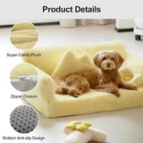 Custom Yellow Plush Orthopedic Foam Packable Durable Dog Sofa Bed