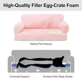 Custom Pink Plush Orthopedic Calming Dog Sofa Bed