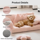 Custom Pink Plush Orthopedic Calming Dog Sofa Bed