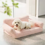 Custom Pink Plush Orthopedic Calming Dog Sofa Bed
