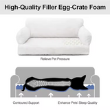 Warming Furniture Luxury White Plush Orthopedic Memory Foam Dog Sofa Bed