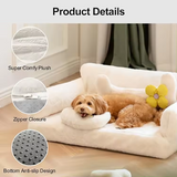 Warming Furniture Luxury White Plush Orthopedic Memory Foam Dog Sofa Bed