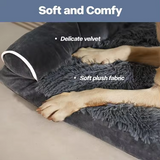 Custom Plush Orthopedic Memory Foam Pet Sofa Bed With Two Pillows