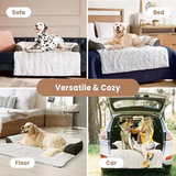 Custom Eco Friendly Grey Plush Calming Dog Sofa Beds