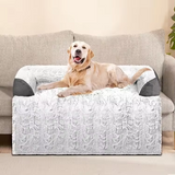 Custom Eco Friendly Grey Plush Calming Dog Sofa Beds