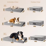 New Grey Rectangle Folding Waterproof Portable Double-faced Pet Bed