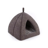 Custom Chenille Comfortable Pet Cave Bed With Hooded Cover
