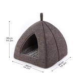 Custom Chenille Comfortable Pet Cave Bed With Hooded Cover