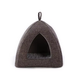 Custom Chenille Comfortable Pet Cave Bed With Hooded Cover
