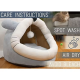 Custom Light Blue Plush Mouse Shape Dog Cat Cave Bed