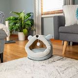 Custom Light Blue Plush Mouse Shape Dog Cat Cave Bed